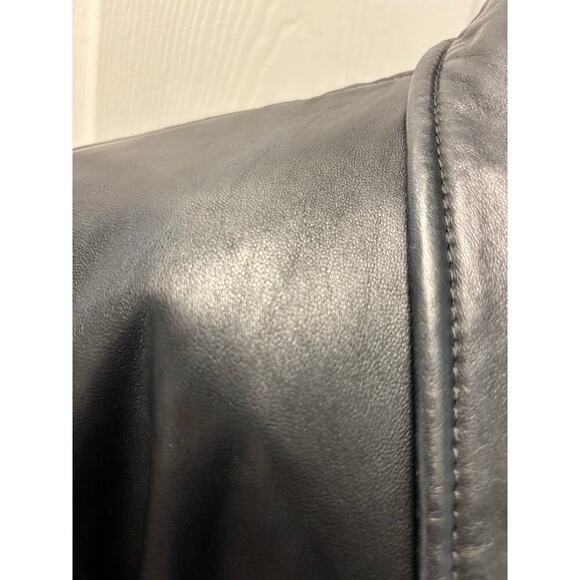Vintage Ladies Lony G Leather Double Breasted Leather Jacket 3/4 sleeve size 12 - Picture 3 of 8